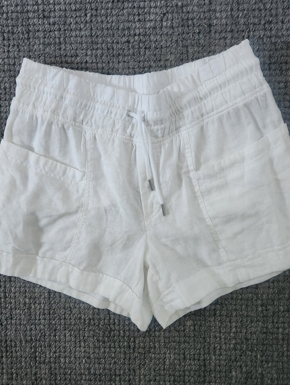 Athleta Women's White Cabo Linen Shorts - Picture 9 of 9